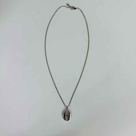 Givenchy G Logo Pendant Silver Tone Necklace - Picture 2 of 7